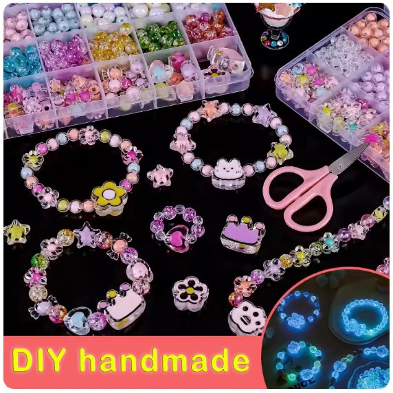 Creative DIY Handmade Beaded Toy with Accessory Set Christmas Gifts 24 Grid Toy DIY Bracelet Making