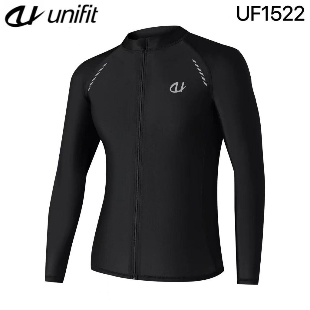UNIFIT Men's Rash Guard Long Sleeve With Zip Up Swimsuit Swimwear UF1522