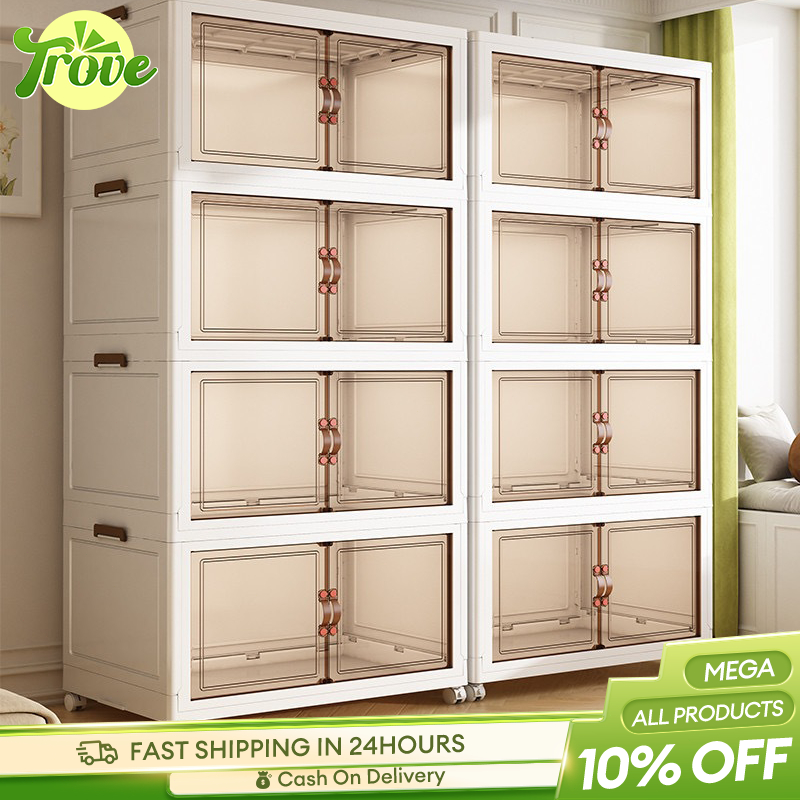 Trove Foldable Cabinet Organizer Clothes Storage Durabox with Magnetic Suction Door Kitchen Cabinet