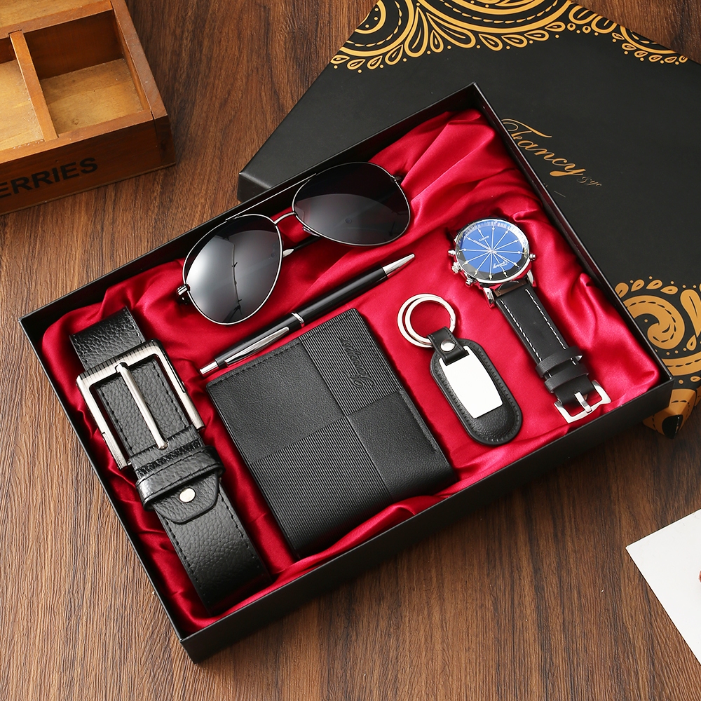 Men's Gift Set Watch Purse Key Chain Present For My Boyfriend Birthday Gif Gift Box Gift for Father