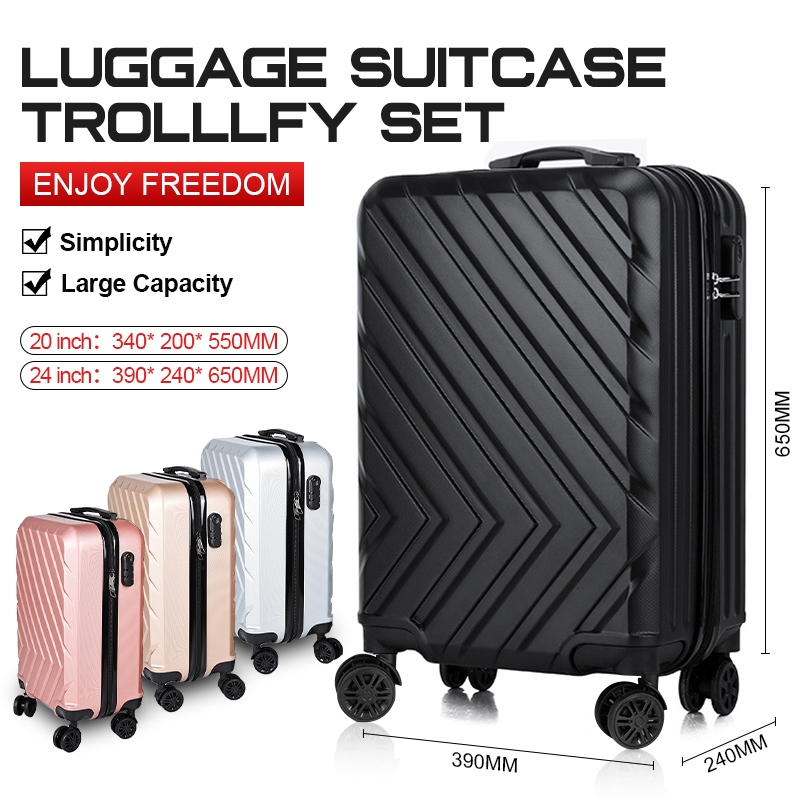 Luggage travel bag suitcase 20/24 inch 2-in-1 set 360 degree rotation waterproof maleta Luggage