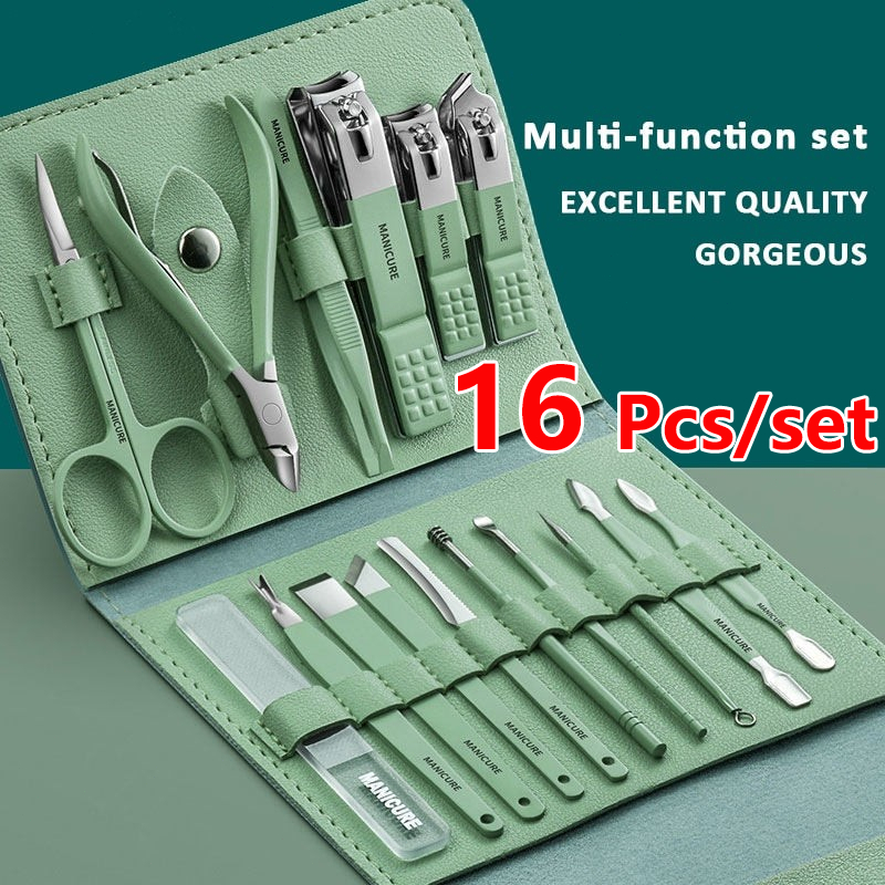 16Pcs Manicure Set Care Tool Stainless Steel, Nail Clipper Set Nail Clipper Cutter