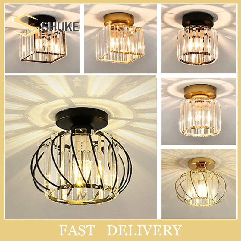 【COD】Ceiling Light Nordic Crystal Chandelier Ceiling Light For Corridor Living Room Warm Light Lante