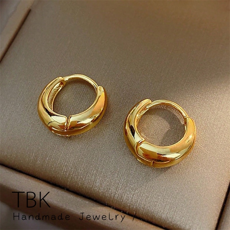 TBK 24K Bangkok Gold Hoop Earrings 820e