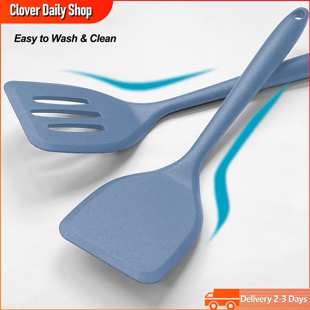 Silicone Heat Resistant Slotted Turner Spatula For Cooking Nonstick Cooking Tweezer Kitchen Utensils