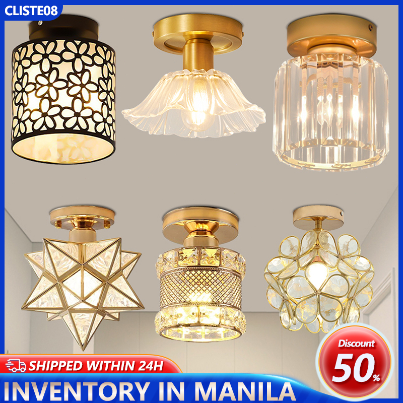 ceiling light modern chandelier Golden crystal lamp for corridor bedroom lighting