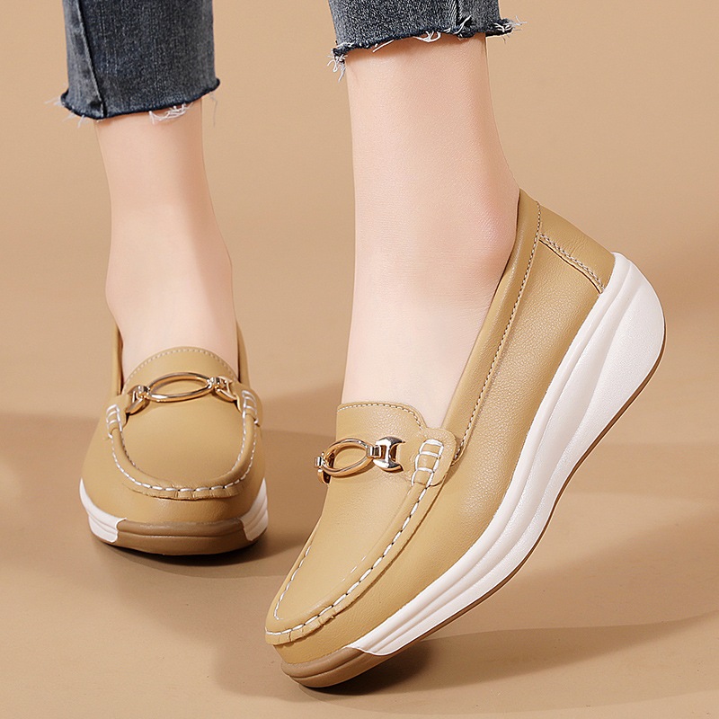 MITATA Leather Soft Loafers Women Shoes