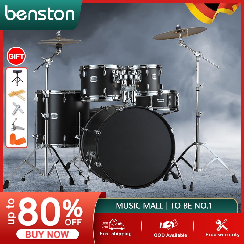 5-Piece Drum Set with Drumsticks & Stool - Suitable for Adults & Children drum set drums