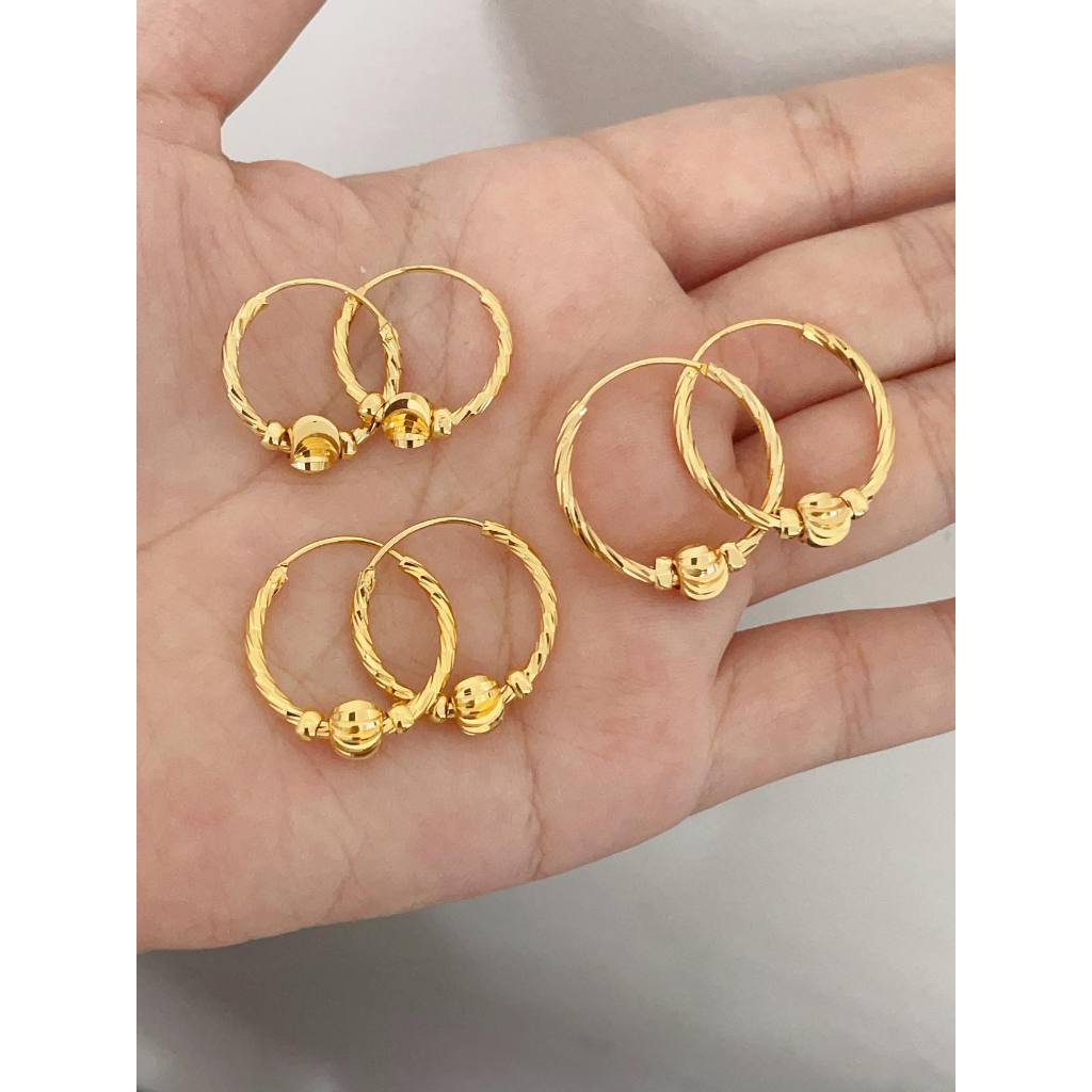 24k gold bangkok earrings 3Pair