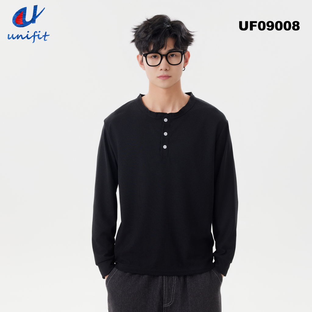UNIFIT Men's Waffle Plain Long Sleeve Pullover T-shirt Menswear Sweaters Tops UF09008