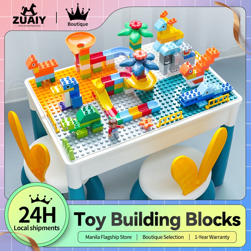 ZUAIY Building Blocks Table and Chair Set Study and Play Set Table Multifunction Set for Kids Gift