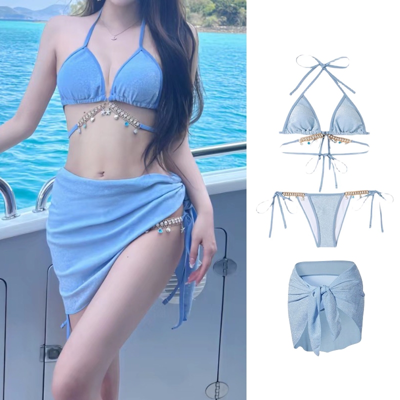 2026 Sexy bikini Bikini Resort Beach hot spring Korean sexy three-piece Internet sensation swimsuit