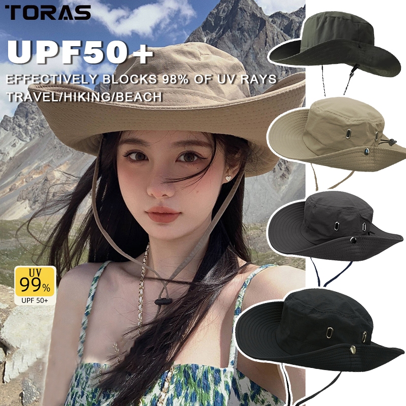 Toras Korean Hot Hats Bucket Waterproof Good Quality Mountaineering Travel Cross Country Beach Cap