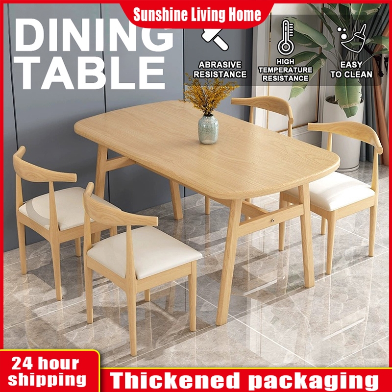 Nordic Solid Wood Table Dining Table 120CM Office Table Strengthened Load-Bearing Dining Table