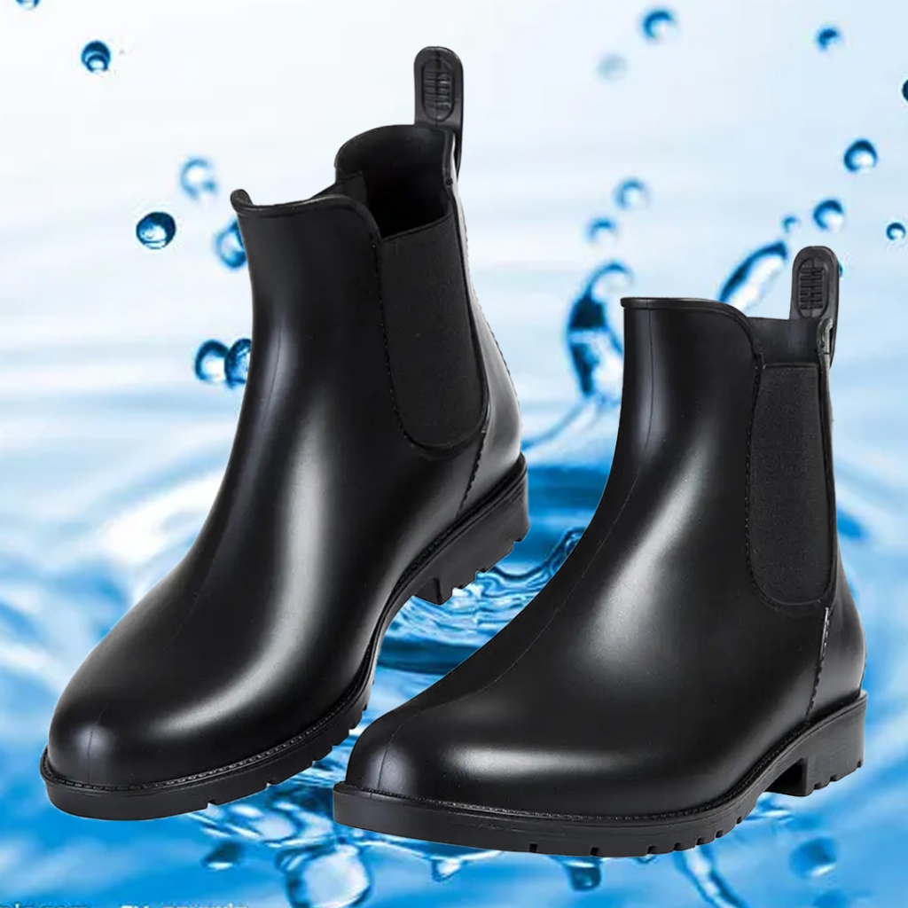 Women's Rain Boots(Bota) Short Ankle Rain Boots Rubber Booties Outdoor Non-slip Rain Boots HEIM