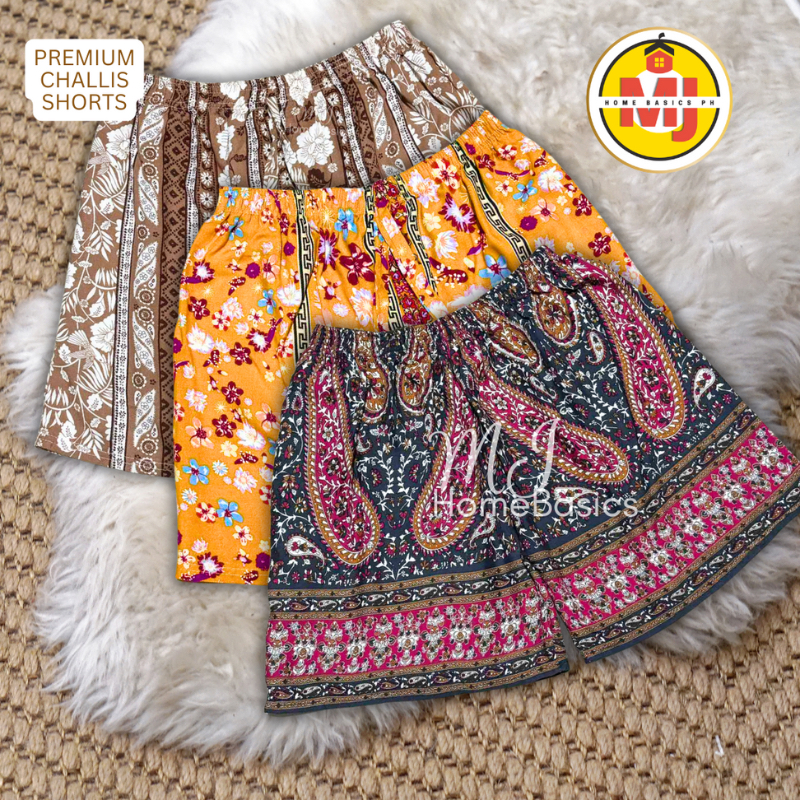 Pambahay Challis Shorts With Bell for Women fit up to Large with 1 Pocket ( Direct Supplier)