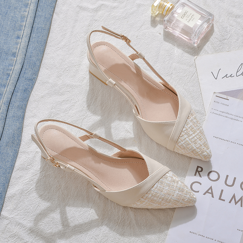 Pointed Toe Block Heel Sandals Office Work Block Heel