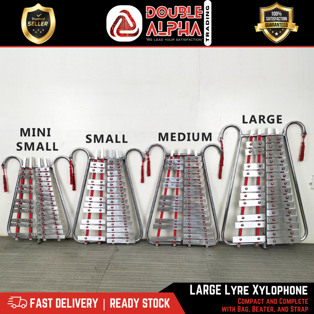 HIGH QUALITY LYRE XYLOPHONE COMPLETE SET WITH BAG, STRAP AND BEATER