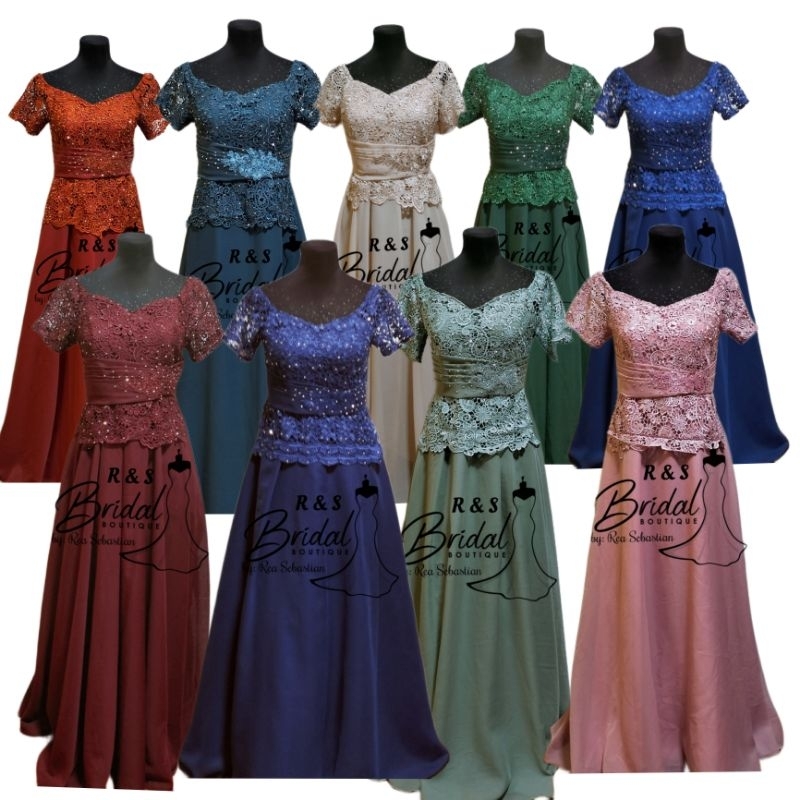 MOTHER/SPONSOR GOWN OFFSHOULDER TOP WITH PATCH BELT