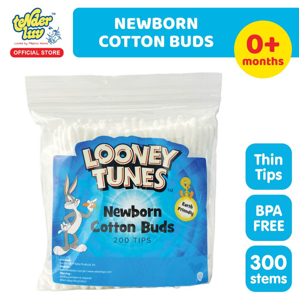 Looney Tunes Cotton Buds NEWBORN 200 Tips