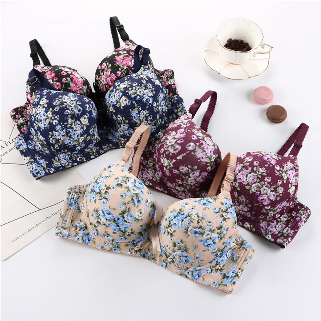 New gathered adjustable straps seamless cotton large size ladies bra