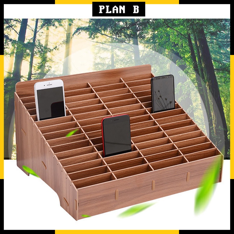 12/24 Grid Wooden Phone Storage Box Multi Grid Phone Storage Box Office Classroom Phone Storage Box