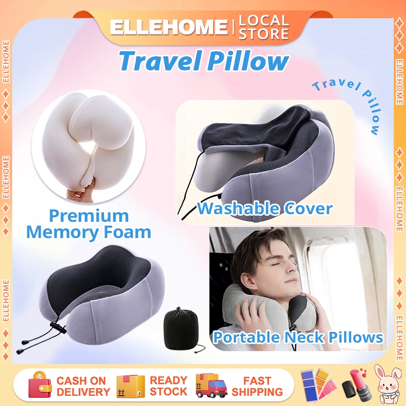 Travel Pillow，Magnetic Cloth Memory Cotton U-Shaped Travel Neck Pillow Travel Pillow