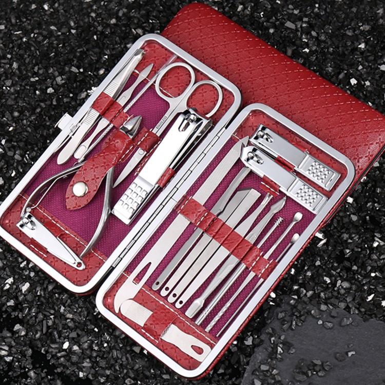 Pedicure set 19pcs nail clippers beauty manicure pedicure knife care set