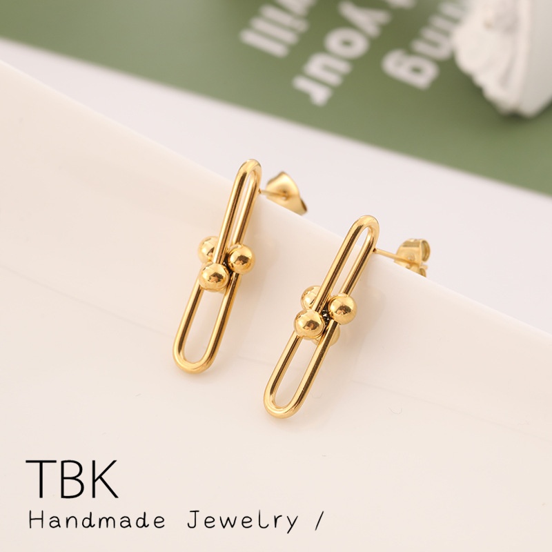 TBK 24k stainless stud earring for women 2896e