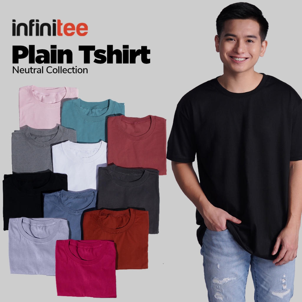 Infinitee Neutral Colors Regular Fit T Shirt Plain Cotton Round Neck for Men Women