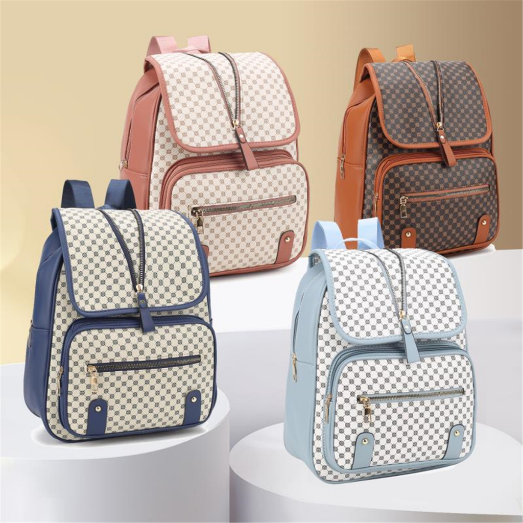 #M9610 Fashion Retro Print Schoolbag Chic and refined Backpack