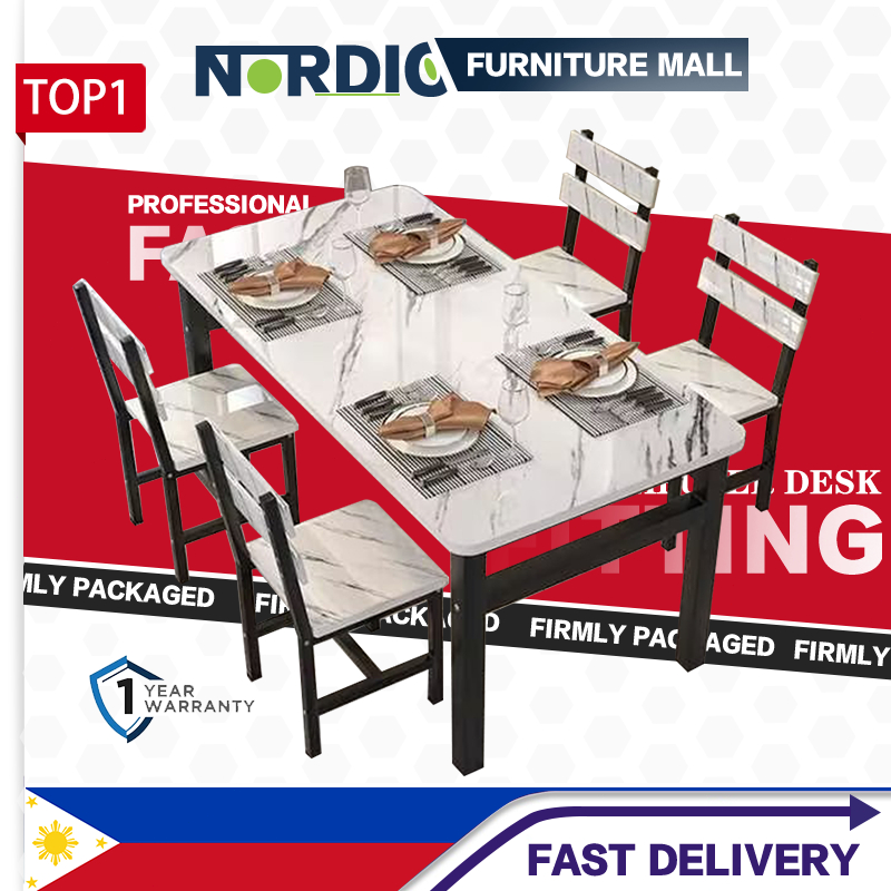 𝙃𝙊𝙏 𝘿𝙀𝘼𝙇𝙎 Dining Table Set With 4 Chair Modern Simple Home Dining Table Set
