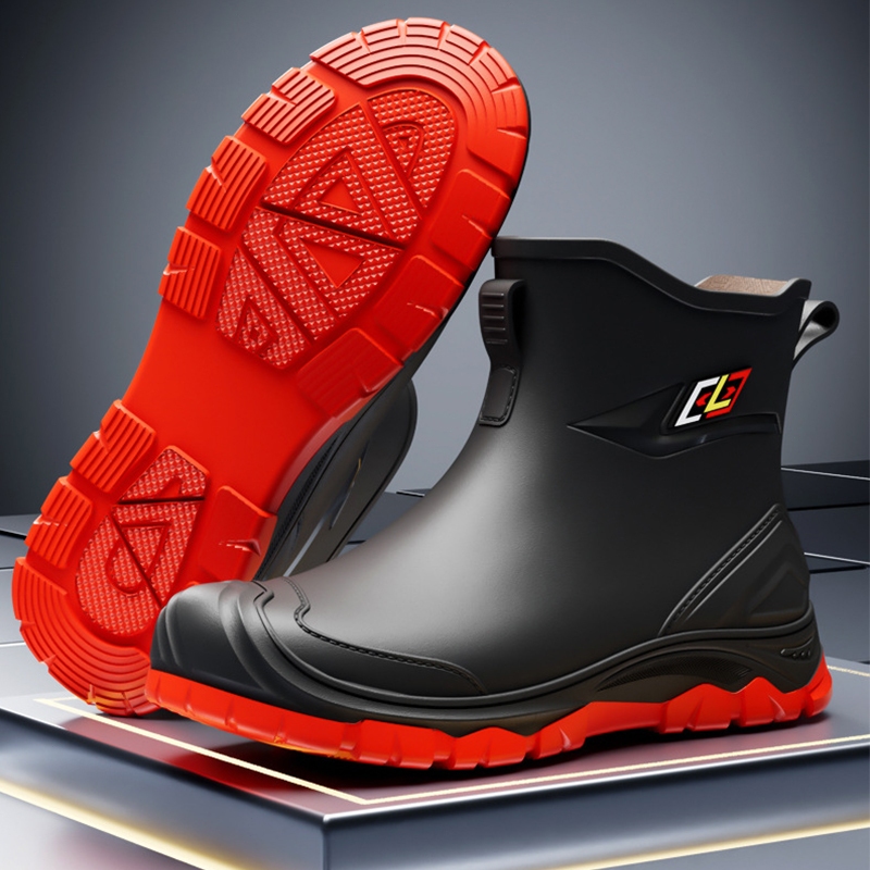 Korean Style Waterproof Rain Boots For Men Shoes Outdoor No-Slips Rubber Good Quality Rain Shoes