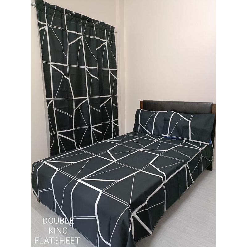 Abstract Design 3 in 1 Canadian Cotton Bedsheet Set 2 Pillowcase 1 Bedsheet