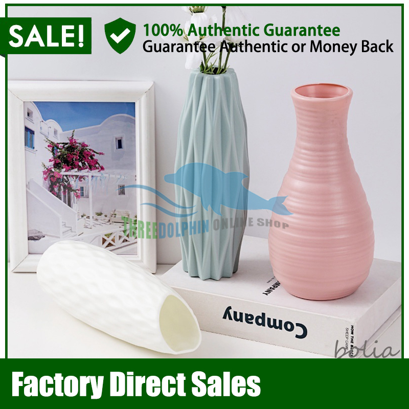 TH Plastic Vase Flower Pot Basket Nordic Home Living Room Decoration Ornament Flower Arrangement
