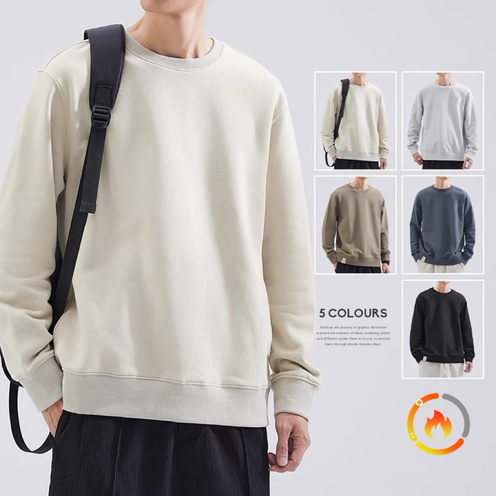 Pullover Cotton Sweater Motorcycle Jacket Crewneck Sweatshirt For Men and Women