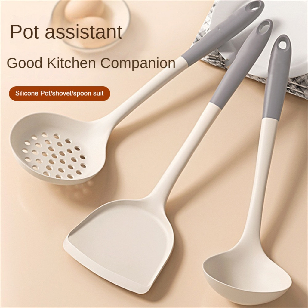 Kitchenware Silicone 3-piece Shovel Spoon Colander High Temperature Cooking Non-stick Cookware
