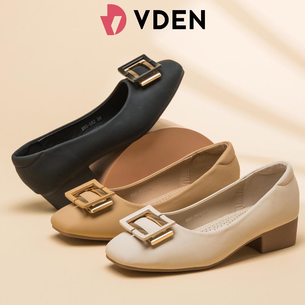VDEN Dainty Square Toe Pumps CM/1.2INCH Ladies Slip-on Loafers Women Mid Chunky Toe 998-582
