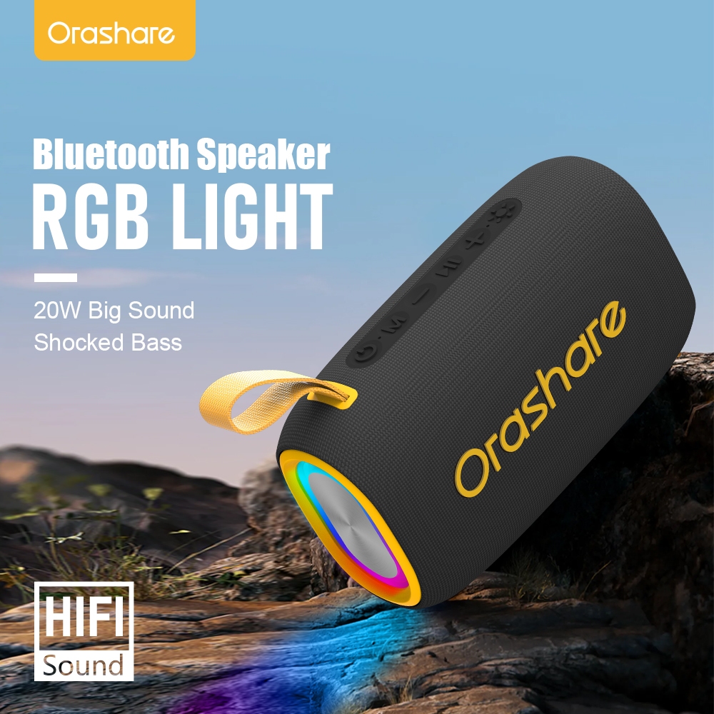 Orashare BS08 Plus Wireless Bluetooth Speaker 20W Super Sound TWS Speaker Super Bass With RGB IPX5