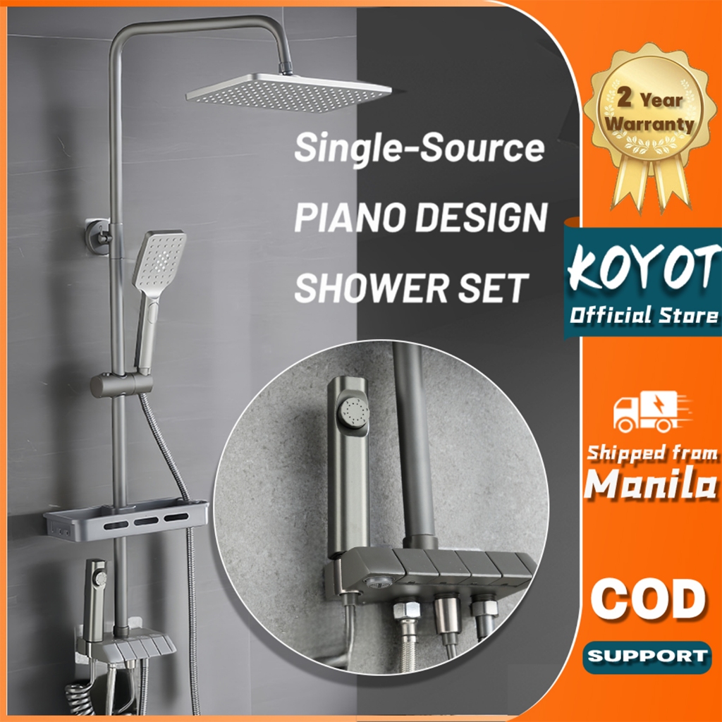 KOYOT Piano Key Design Single Source 4 in 1 Shower Set with Faucet for Single Point Water Heater