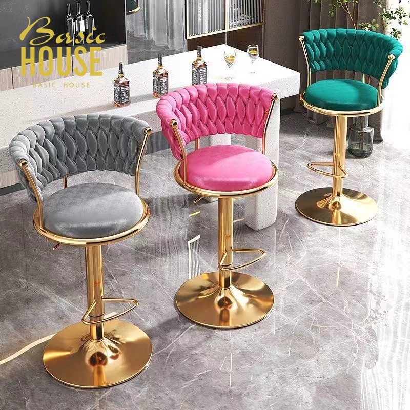 Bar Chair And high Stool Bar Can Be Lifted And Light And The Back -to -back Net Red High Stool