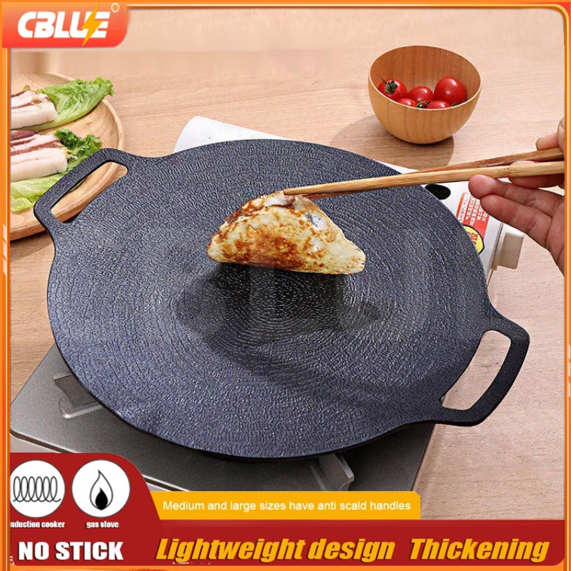 CBLUE Korean Round Non-Stick Grill Pan, Maifan Stone Coating