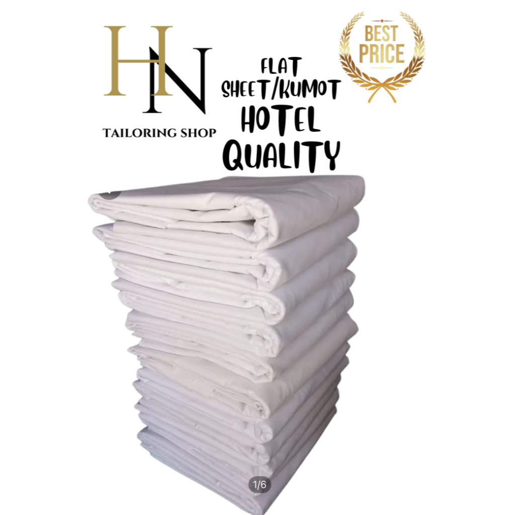 (High Quality) Plain white kumot/flat sheet Hotel Quality
