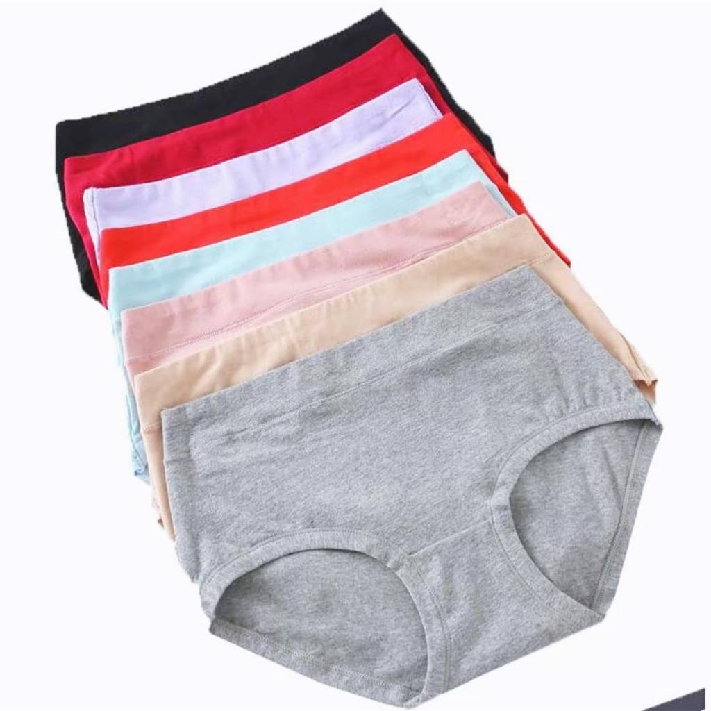 BEMY 6Pcs/12Pcs Cotton Panties Medium Waist Tummy Control Elastic Design Elastic Women's underwear