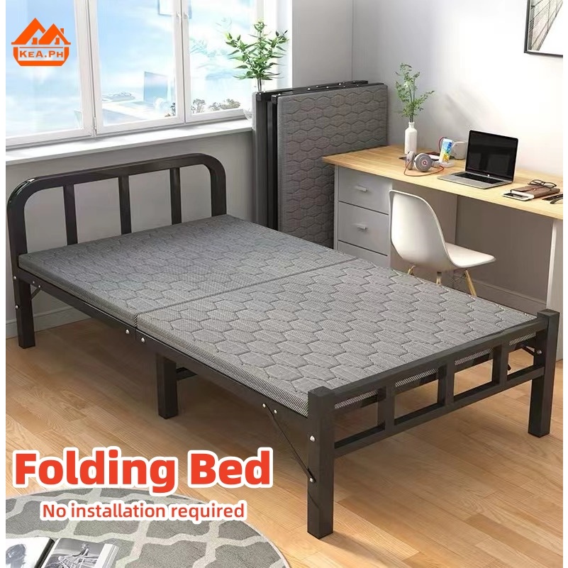 Metal Folding Bed 75/100/120CM Home Single Bed Portable Foldable Office Nap Bed Save Space