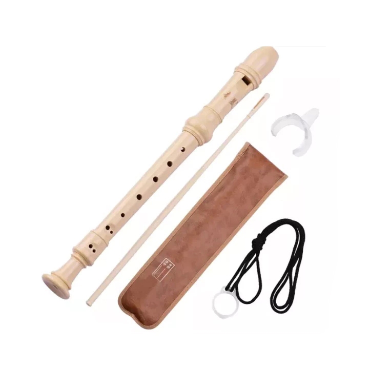 8 Hole Flute (Ivory-Look) Recorder With Fingering Chart Fingering Soprano