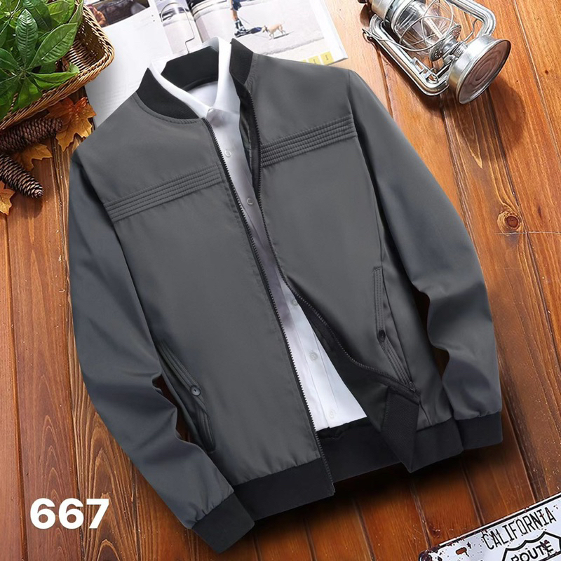 Men‘s korean fashion high Good quality Bomber jacket New desigh No hood With Zipper （M-4XL）