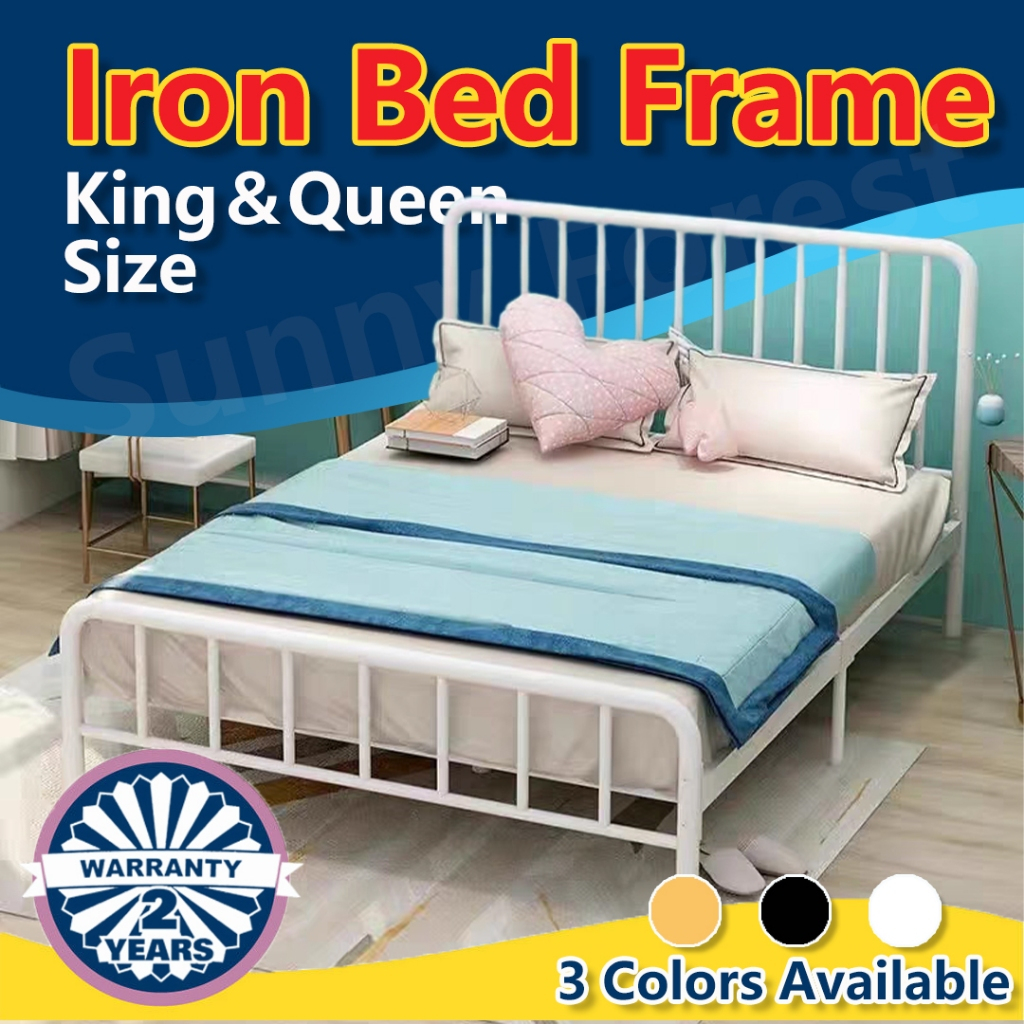 Iron Bed Frame King＆Queen size high load-bearing Metal Double Single size bed Stainless Steel