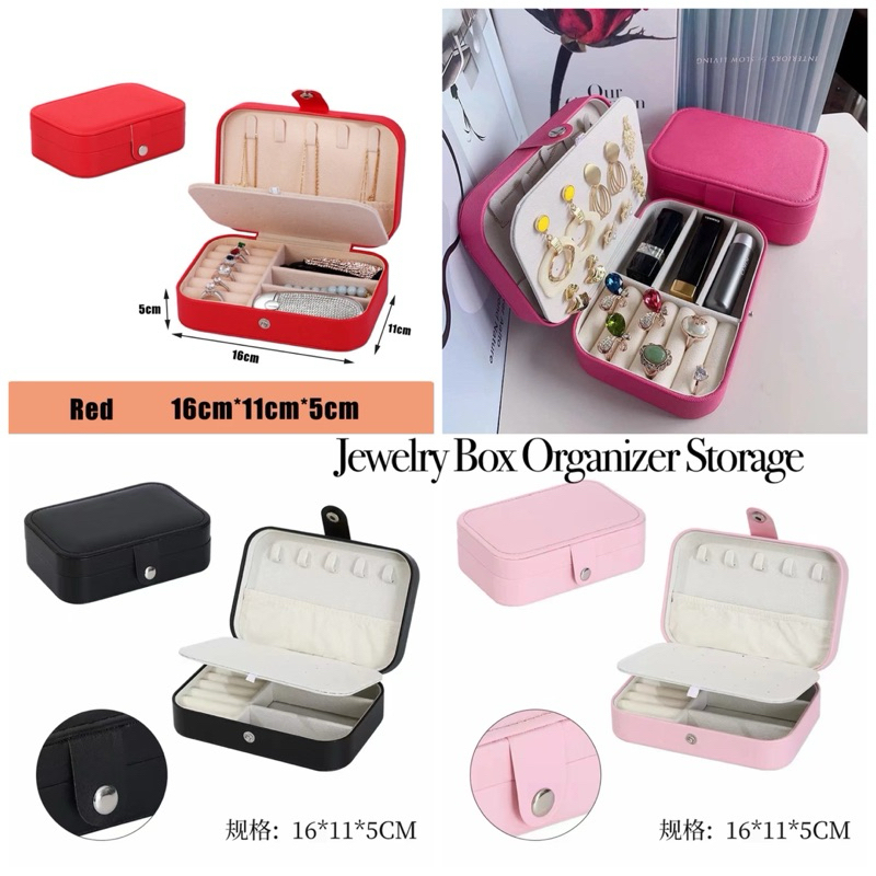 Portable Travel Jewellery Jewelry Earrings Ring Pendant Accessories Storage Box Organizer Case