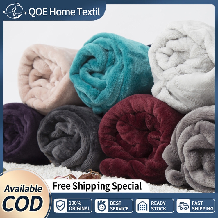 Plain Kumot Super Soft Perfect For Warm Solid Color Microfiber Plush Fleece Blanket(2 size 1.5/1.8 )